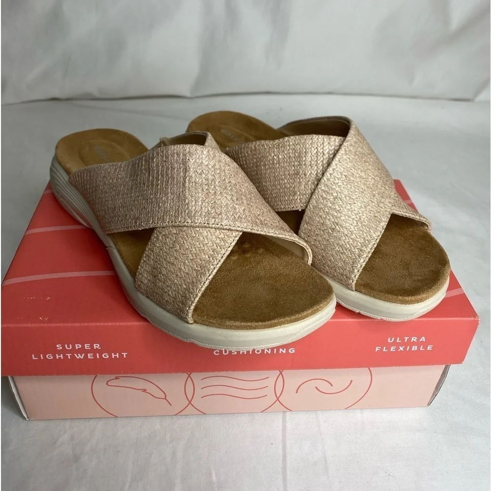 Easy Spirit Womens Taite Light Natural Slide Sandal 7W